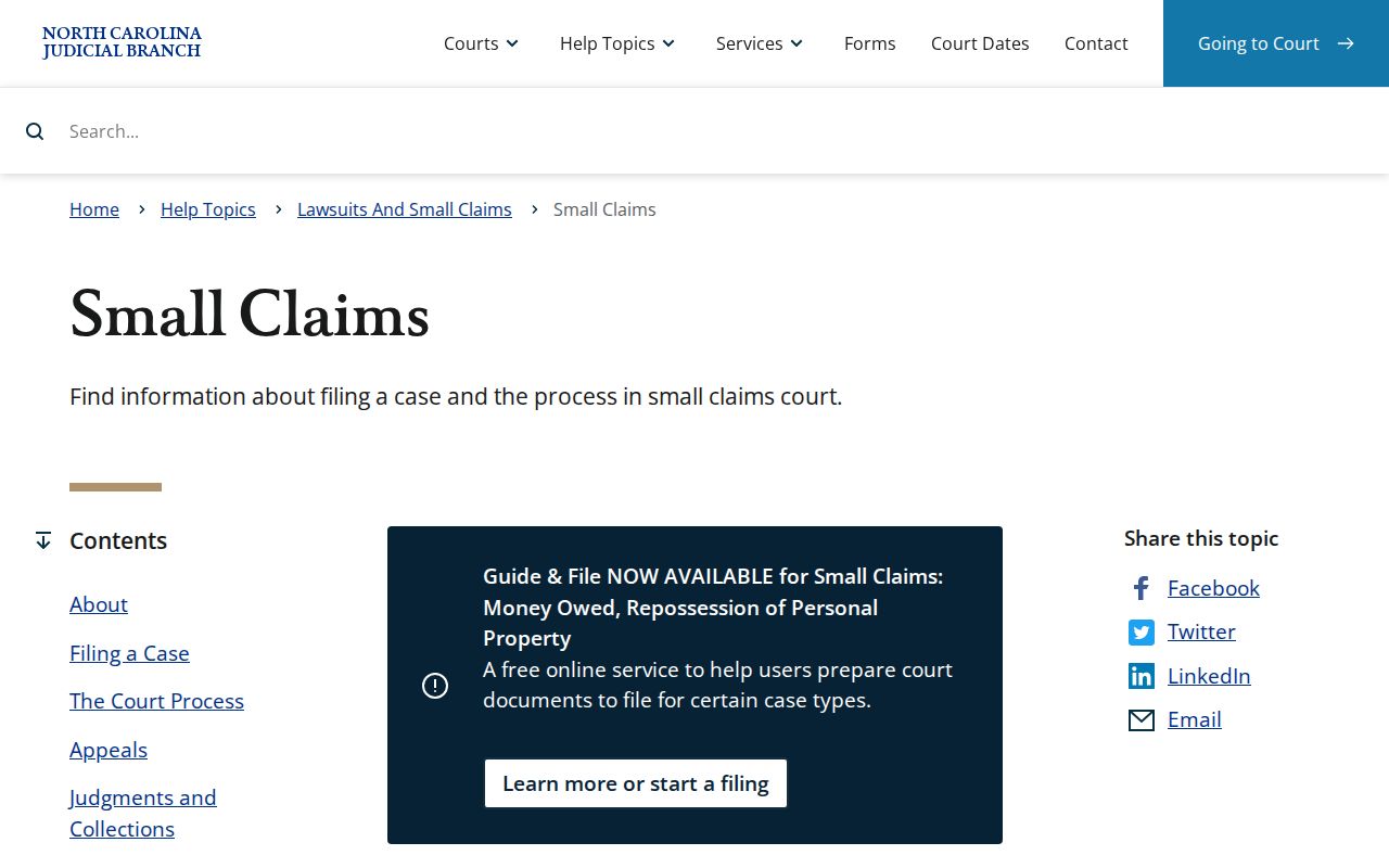 Forsyth civil docket small claims source image
