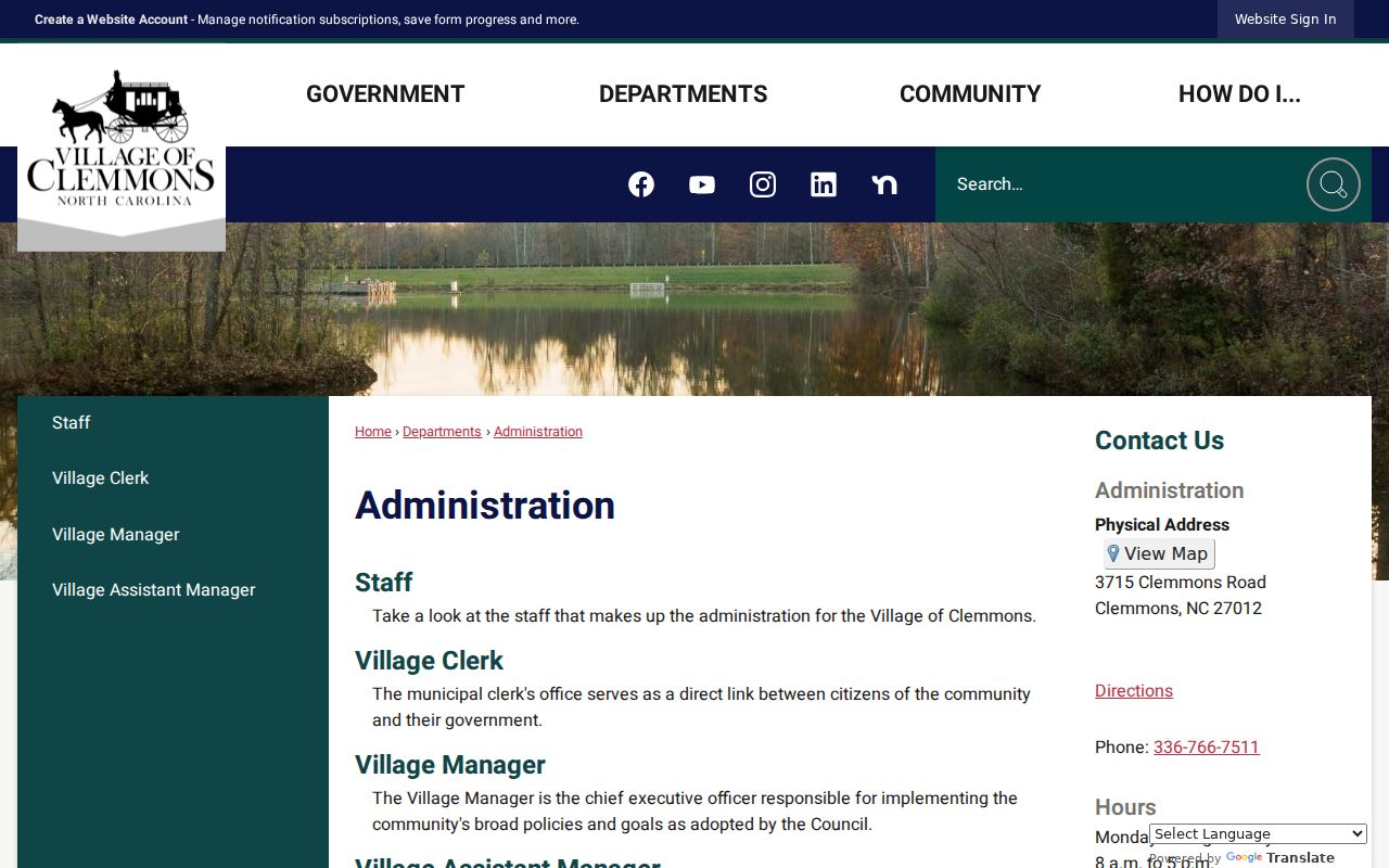 Clemmons court docket Village Hall administrative records reference