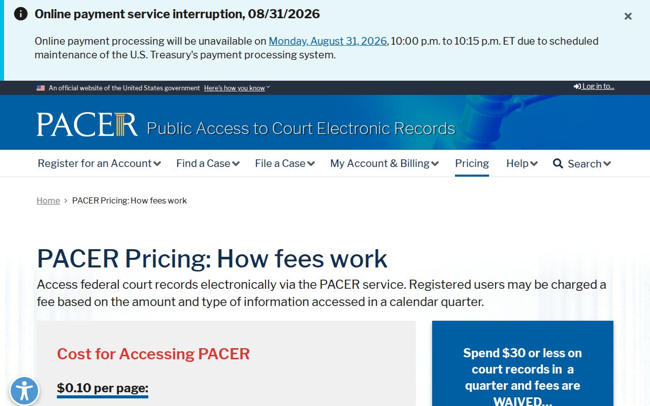 Winston-Salem court docket PACER federal records reference